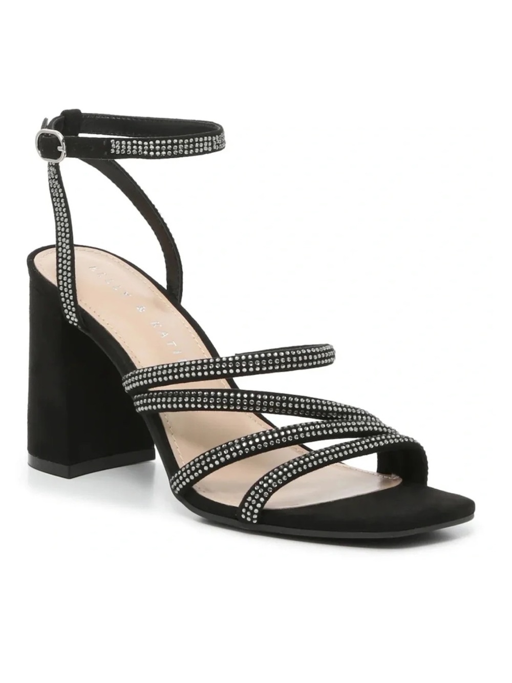 Kelly & Katie Black Strappy Block Heels